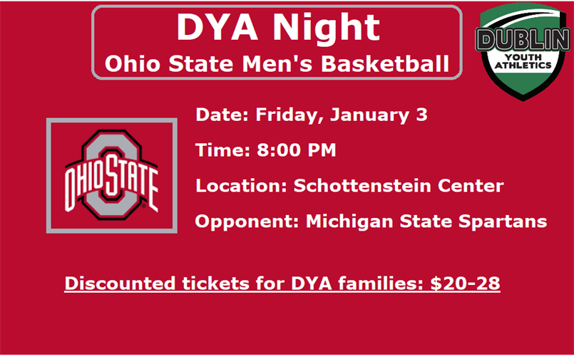 DYA Night at Ohio State Men's Basketball - 1/3/2025