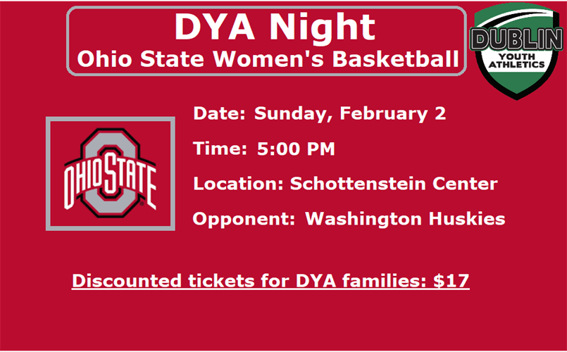 DYA Night at Ohio State Women's Basketball - 2/2/2025