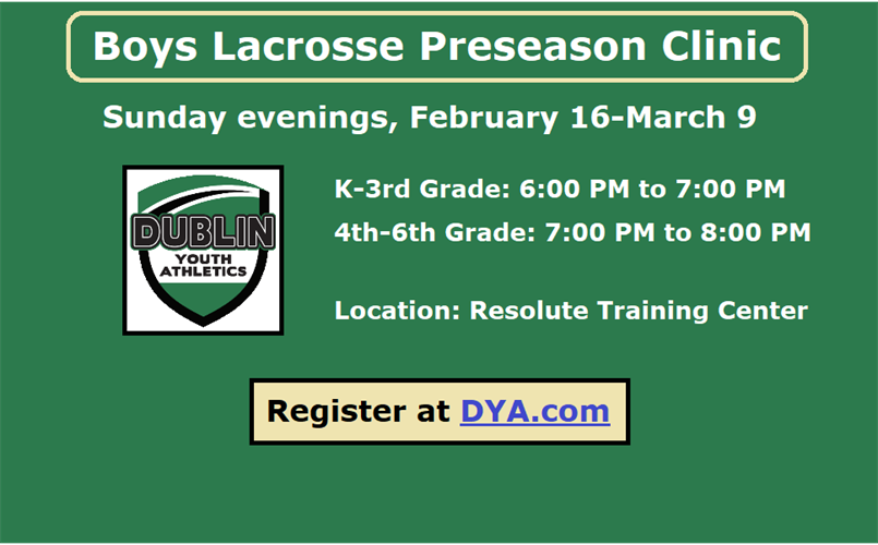 Boys Lacrosse: 4-Week Preseason Clinic - Registration OPEN